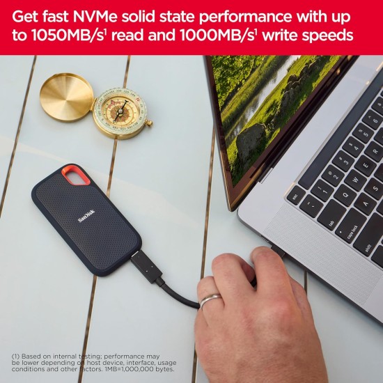 Sandisk 8TB Extreme Portable SSD, Up to 1050MB/s